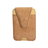 Custom Fashion Genuine Leather Magnetic Card Case Wallet Holder for Iphone 16/15/14 with Top Grain Leather And Canvas Material