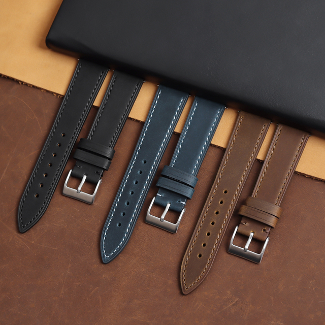 Crazy Horse Leather Watch Strap 18/19/20/21/22mm