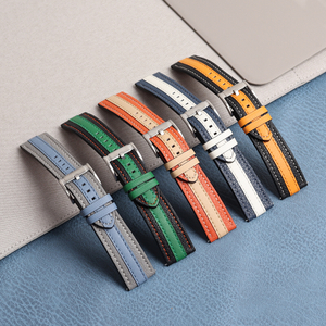 Manufacturer Supply Microfiber Leather&Lambskin Watch Strap 22*20 Mm Tapering Two Piece Of Suede Wrist Band Bracelet Custom OEM