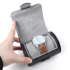 CSLWB Litchi Grain Leather Single Watch Roll | Classic Horizontal Travel Watch Case with Secure Snap Fastener