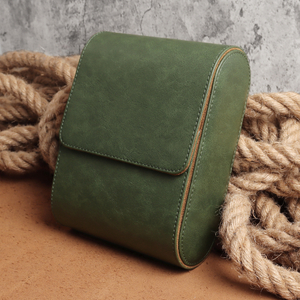 OEM Green Top Grain Cow Leather Watch Box with 4 Slot From CSLWB Watch Storage Box Manufacturer