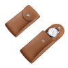 Wholesale Brown Top-Grain Leather Single Watch Pouch – Minimalist Travel Case with Snap Button | CSLWB Wholesale