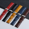 Manufacturer Supply Genuine Leather Watch Strap Accessories Vintage Ostrich Leather Watch Band With 304L/316L SS Buckle