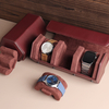 OEM Red Top Grain Genuine Leather Watch Roll with 1 Slot/2 Slot/3 Slot Leather Products Manufacturer