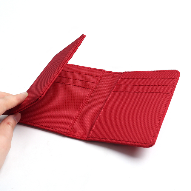 Wholesale Waterproof Red Canvas Sailcloth Card Wallet for Man with Good Quality