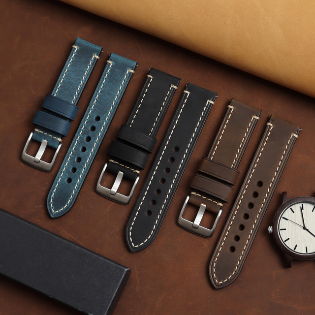 Genuine Leather Watch Strap For Wholesale Soft Wrist Bracelet 18/20/22mm Quick Release Watch Band Accessories