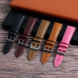 OEM/ODM Watch Band Accessories Wholesale Genuine Top Grain Leather Watch Strap Simple Classic Style Cow Leather Wrist Bracelet