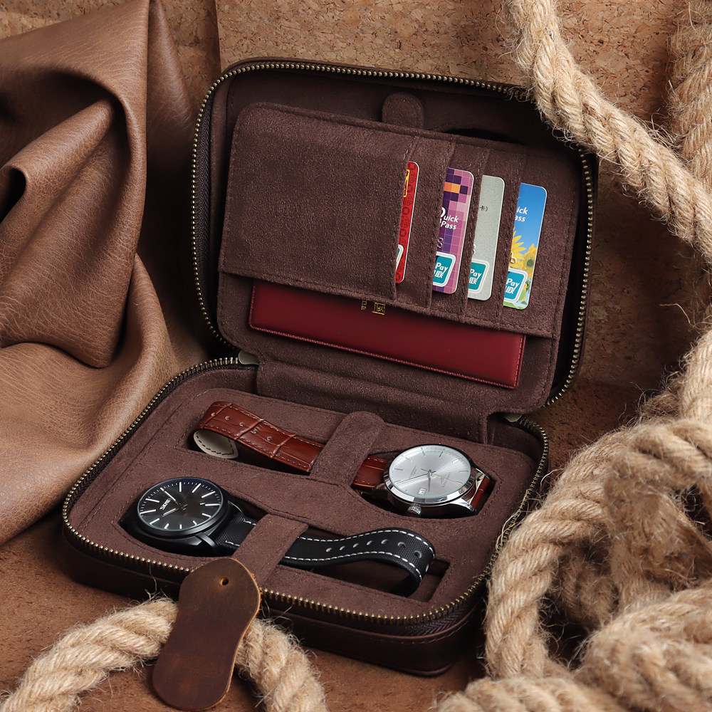 Brown Leather watch boxes