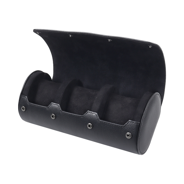 OEM Black Top Grain Genuine Leather Watch Roll From CSLWB Watch Storage Box Factory