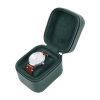 Wholesale Green Top Grain Cow Leather Watch box From CSLWB Watch Storage Box Factory