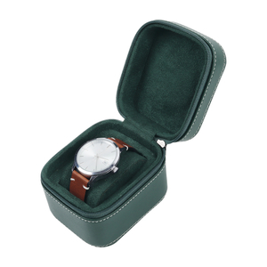 Wholesale Green Top Grain Cow Leather Watch box From CSLWB Watch Storage Box Factory