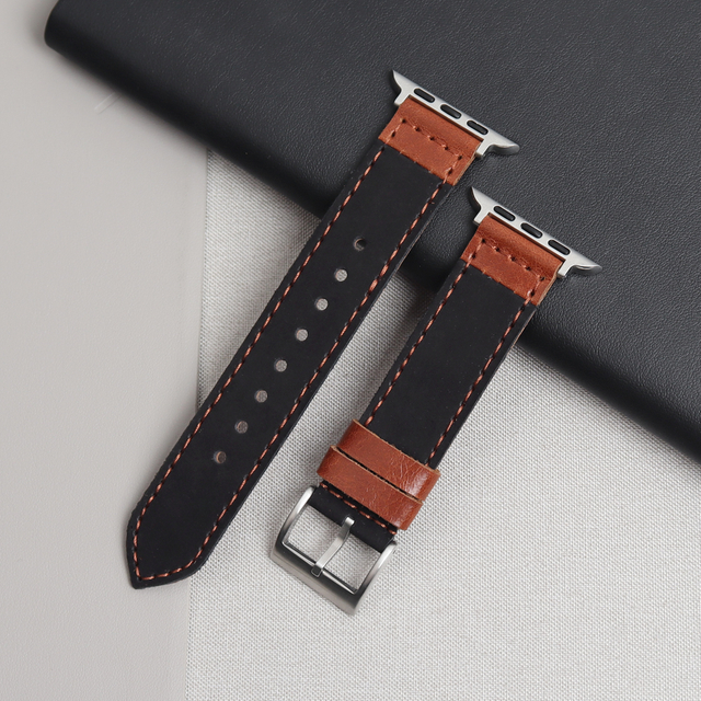 Genuine Leather Watch bands for Apple watch series 9/8/7/ 6/5/4/3/2/SE Watch Strap For Apple watch 38/40/41/mm/ 40/42/44/45mm