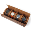 CSLWB Elite 4-Slot Vintage Leather Watch Vault | Anti-Friction Sliding Rail Collection
