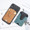 Custom Fashion Genuine Leather Magnetic Card Case Wallet Holder for Iphone 16/15/14 with Top Grain Leather And Canvas Material