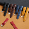 Manufacturer Supply Genuine Leather Watch Strap Accessories Vintage Ostrich Leather Watch Band With 304L/316L SS Buckle