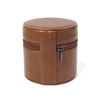 CSLWB Premium Genuine Leather Single Watch Travel Boxes | Portable Cylindrical Jewelry Gift Box with Removable Soft Pillow