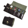 Vintage Oil Wax Leather Watch Pouch Organizer with 4 Slots & Zipper Pocket | Wholesale & OEM
