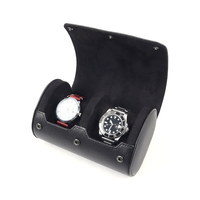 OEM Black Top Grain Genuine Leather Watch Roll From CSLWB Watch Storage Box Factory