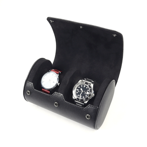 OEM Black Top Grain Genuine Leather Watch Roll From CSLWB Watch Storage Box Factory