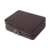 Custom Brown Vintage Leather Watch Box with 4 Slot And Passport Covers From CSLWB Watch Storage Box Manufacturer