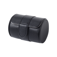CSLWB Litchi Grain Leather Single Watch Roll | Classic Horizontal Travel Watch Case with Secure Snap Fastener