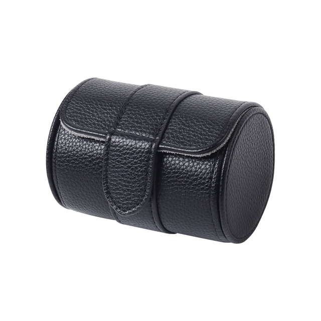 CSLWB Litchi Grain Leather Single Watch Roll | Classic Horizontal Travel Watch Case with Secure Snap Fastener
