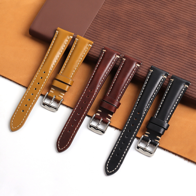 OEM/ODM High Quality Cordovan Watch Strap 18*16/20*16/22*18/24*20mm