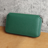 Premium Palm Grain Top-Grain Leather Zip-Around Watch Pouch - Dual-Slot "Double-Door" Design in Forest Green