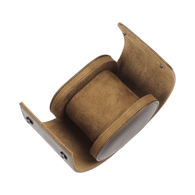 Custom Brown Top Grain Cow Leather Watch Roll From CSLWB Watch Storage Box Maunfacturer