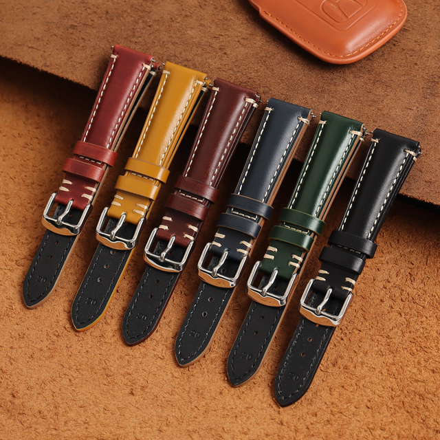 OEM/ODM High Quality Cordovan Watch Strap 18*16/20*16/22*18/24*20mm