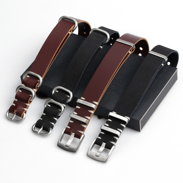 Genuine Leather Watch Strap Factory Supply 18/20/22/24 Mm Classic Vintage One Piece Of Watch Band with OEM/ODM Service