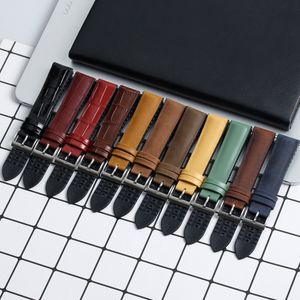 Wholesale Genuine Leather&rRubber Watch Strap 20/22 Mm Two Piece Of Luxury Alligator Watch Band With Buckle Hardware