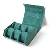 Luxury 8-Slot Emerald Green Saffiano Top-Grain Leather Watch Box with Detachable Cushions