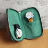 Premium Palm Grain Top-Grain Leather Zip-Around Watch Pouch - Dual-Slot "Double-Door" Design in Forest Green