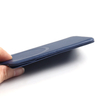 Custom Blue Nappa Leather MagSafe Magnetic Card Holder Wallet with Folding Phone Stand