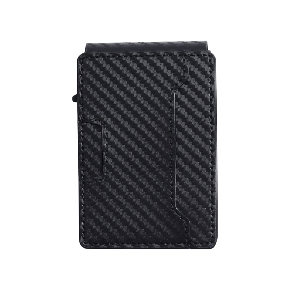 Custom Automatic Pop Up Aluminum Card Holder Leather Wallet OEM