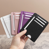 Custom Leather Slim ID Card Holder Wallet with Quick Push Slot OEM