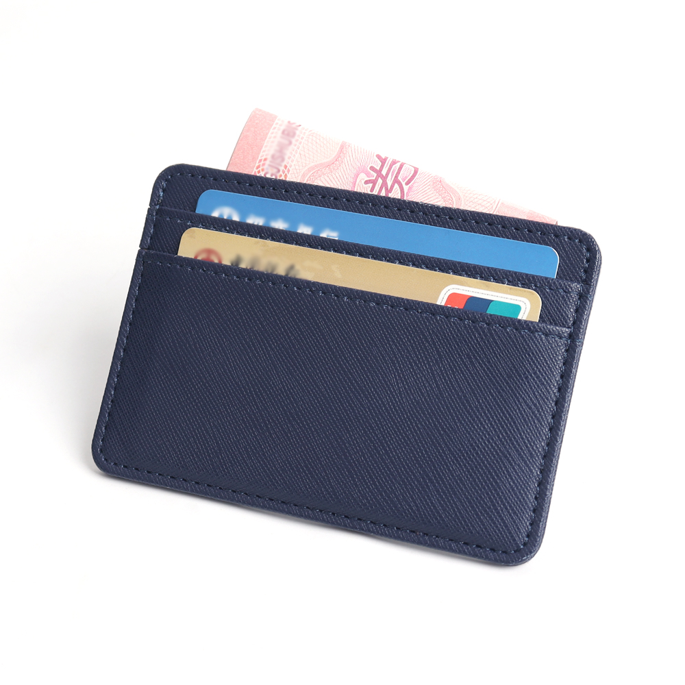 Saffiano Leather Slim Card Holder Wallet for Custom OEM Manufacturing