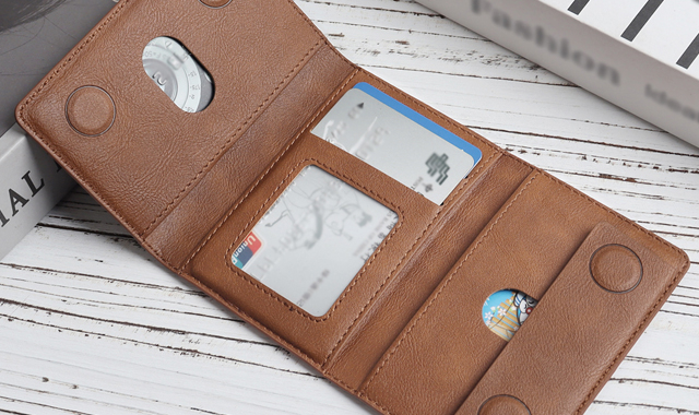 Slim RFID Blocking Leather Cardholder & Money Clip