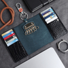 Leather Key Organizer Case with 6 Key Hooks & 3 Card Slots | Flip Key Wallet with Carabiner Clip | Custom OEM Leather Key Holder for Wholesale