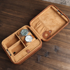 Custom Lockable Leather 2 Watch Travel Case with Combination Lock