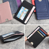 Custom Leather Slim ID Card Holder Wallet with Quick Push Slot OEM