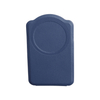 Custom Blue Nappa Leather MagSafe Magnetic Card Holder Wallet with Folding Phone Stand
