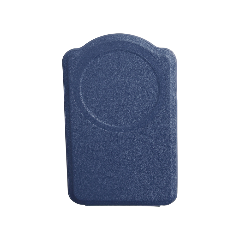 Custom Blue Nappa Leather MagSafe Magnetic Card Holder Wallet with Folding Phone Stand