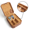 Custom Lockable Leather 2 Watch Travel Case with Combination Lock