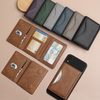 Custom Tri-Fold MagSafe Leather Wallet with Clear ID Window & Magnetic Closure