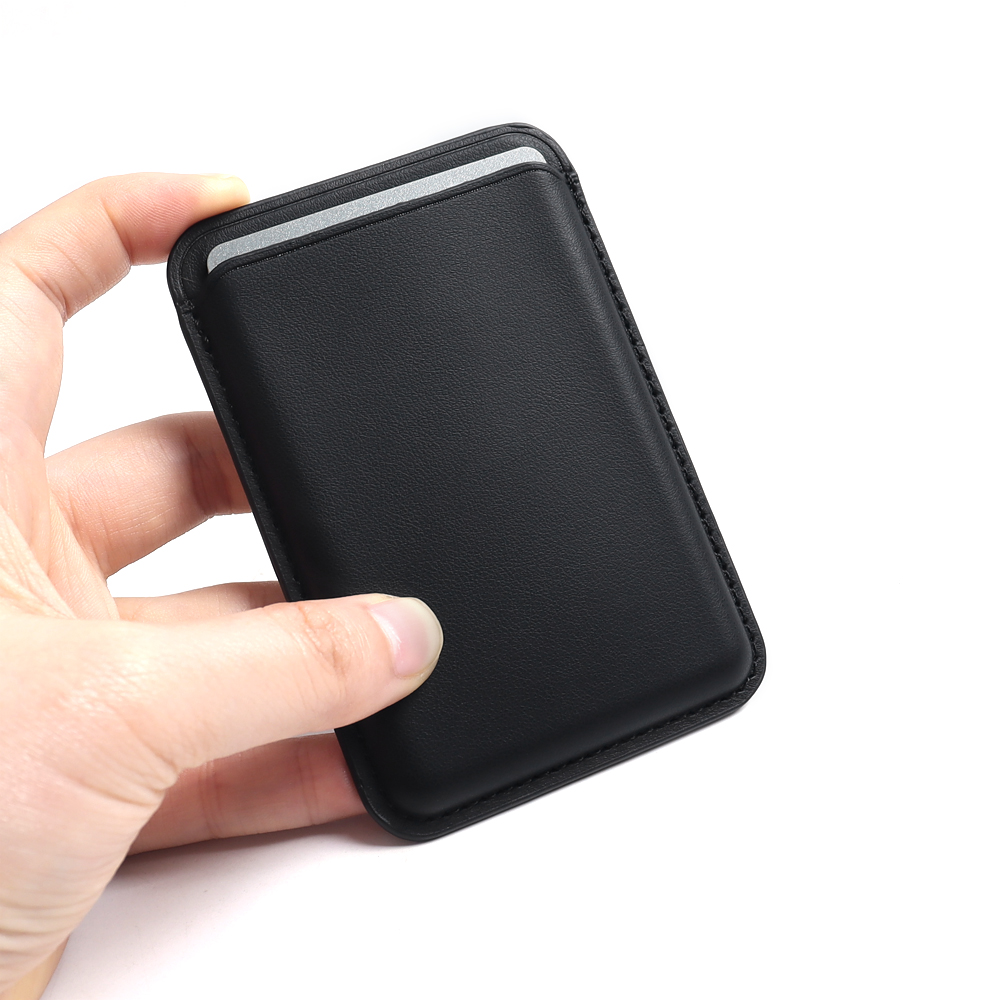 Custom MagSafe Magnetic Genuine Leather Wallet Card Holder OEM
