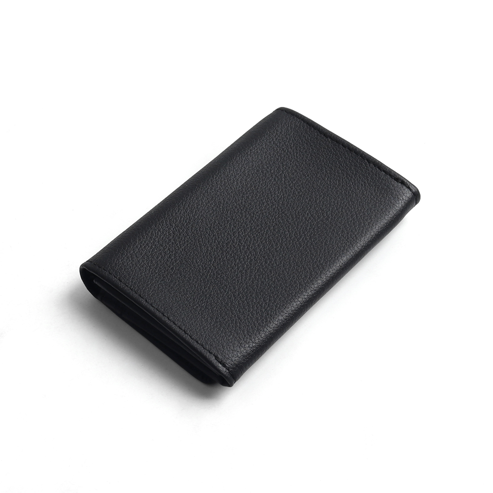 Custom Pebble Grain Leather Bifold Business Card Wallet OEM Wholesale