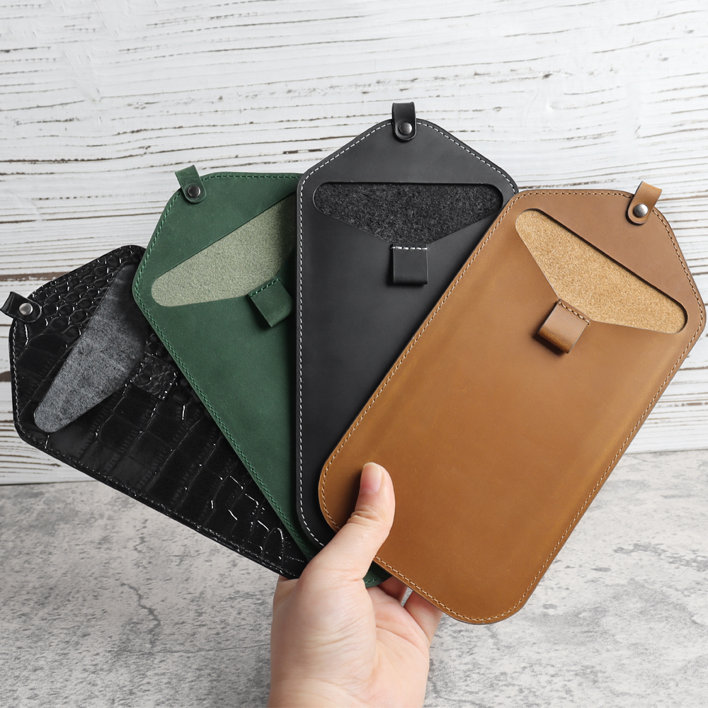 CSLWB Custom Genuine Leather Phone Sleeve with Lanyard - OEM Universal Smartphone Neck Pouch Wholesale