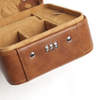Custom Lockable Leather 2 Watch Travel Case with Combination Lock